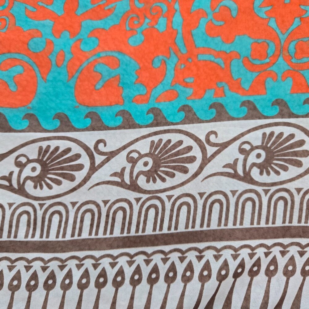NEW Large Oblong Scarf Southwest Desert Roadrunner - Picture 2 of 5